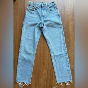TOPSHOP Raw Hem Straight Leg Jeans